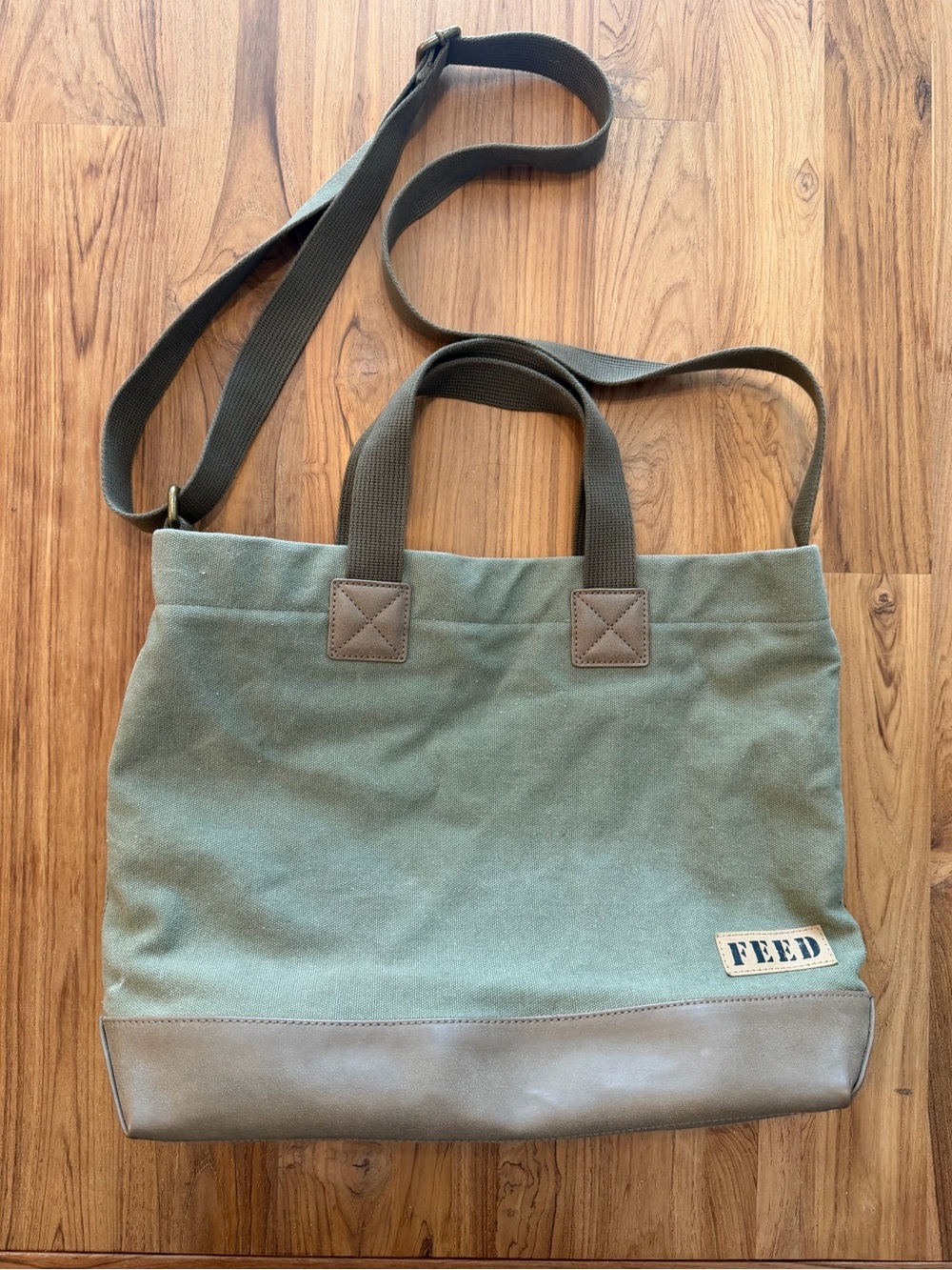 Feed Crossbody Bag Green and Brown